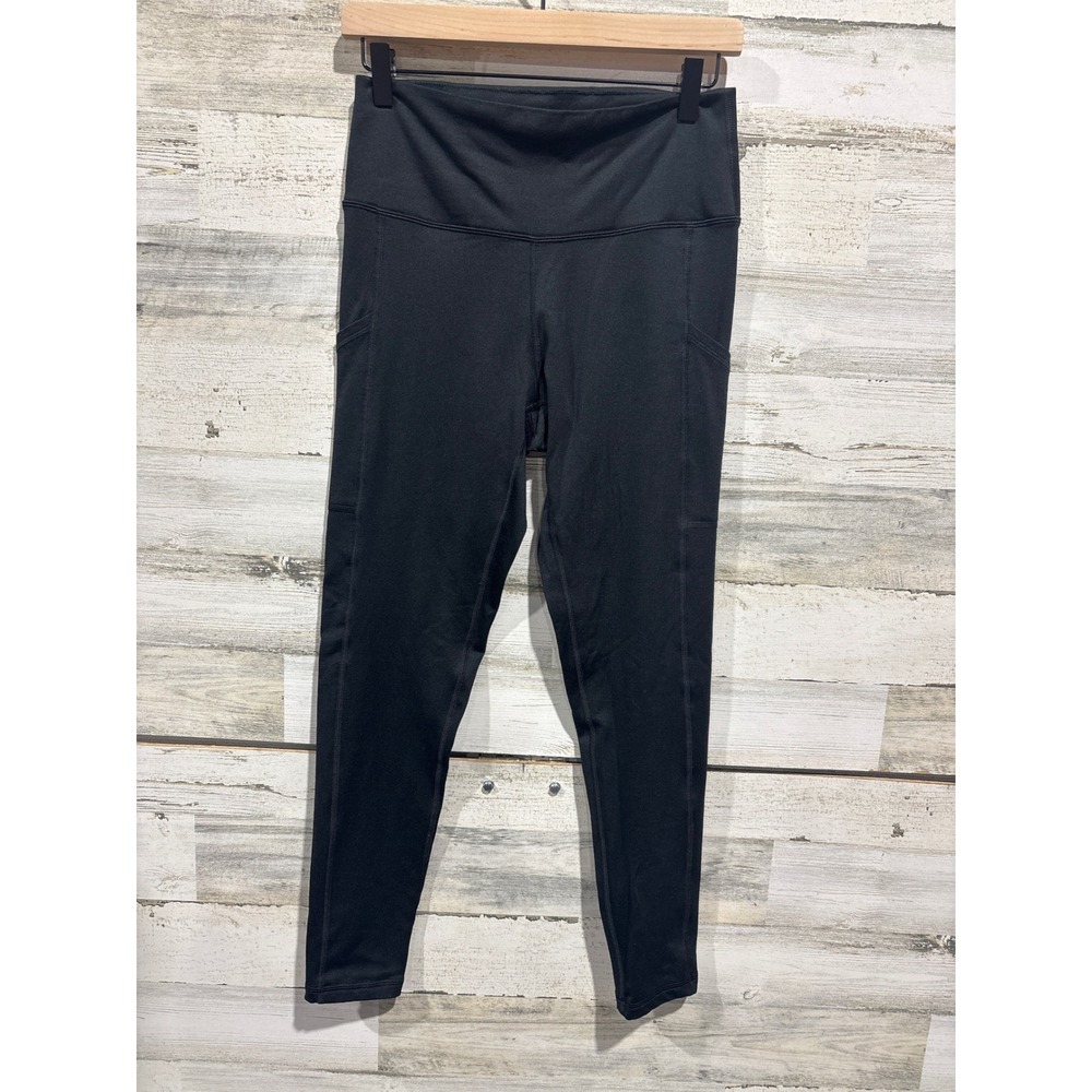 Aerie Leggings Women Large Black High Waisted Pockets Athleisure EUC